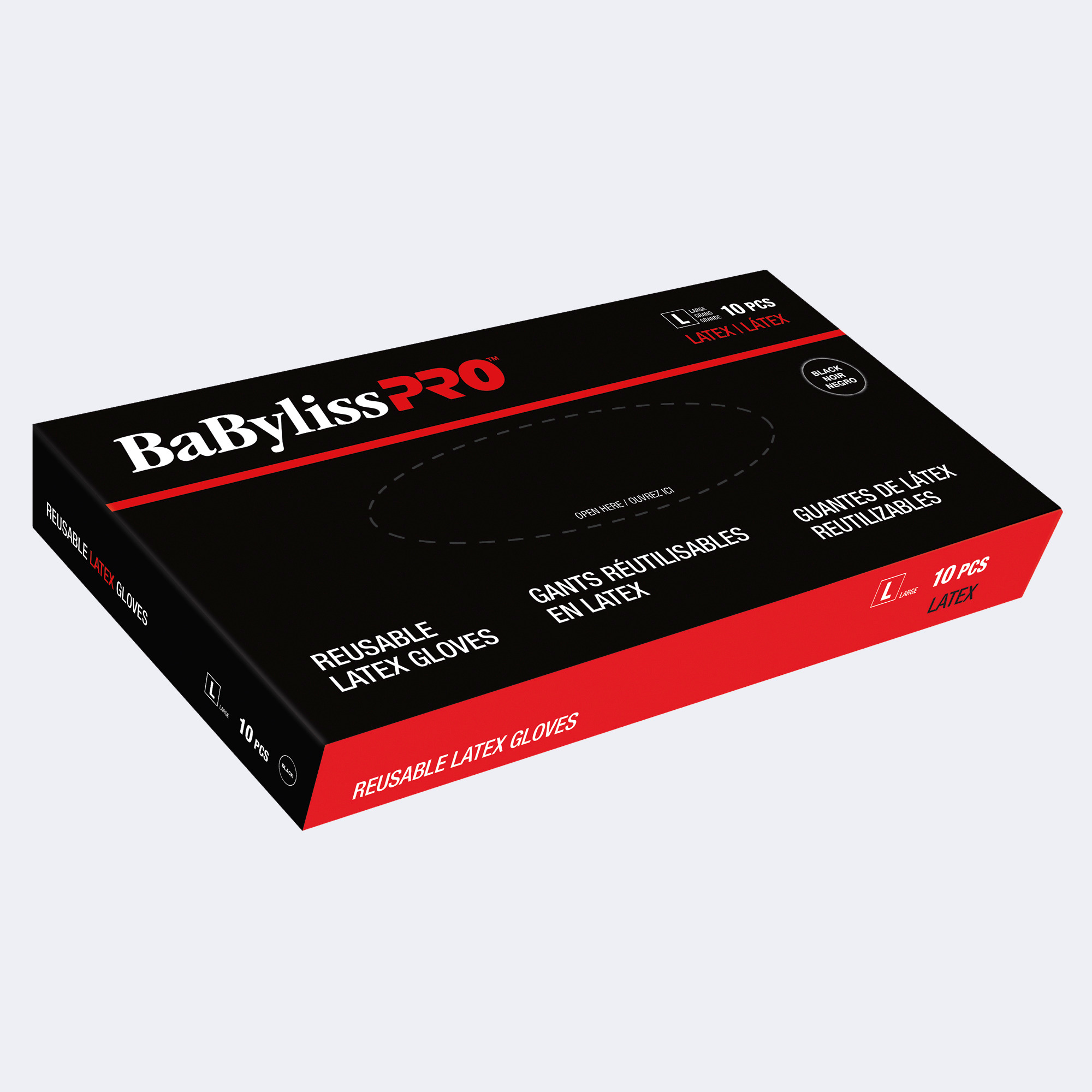 BaBylissPRO® Gants en latex réutilisables, Grand - Boîte de 10, , medium